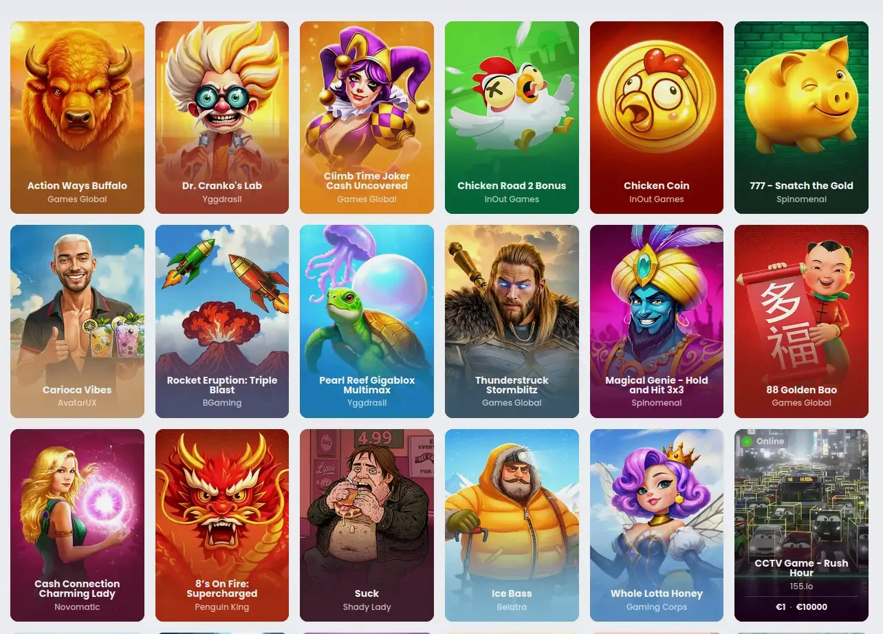 Flappy Casino mobilvy med slots och live casino